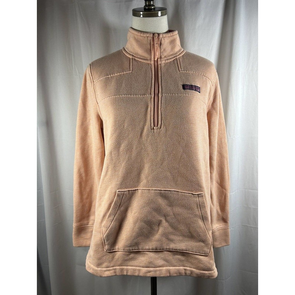 Vineyard Vines Sweater Coral orange 1/4 Zip Up Pullover Sweatshirt Size Small - Picture 1 of 8